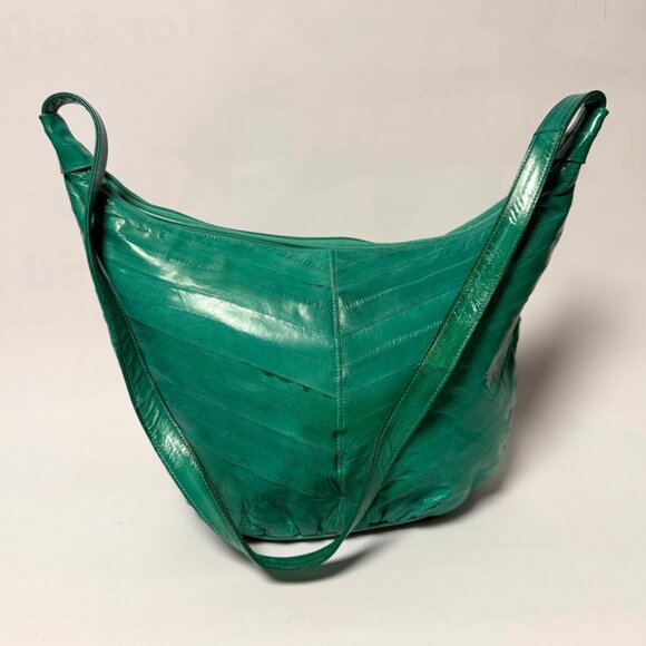 Vintage Minty Green Croissant-Style Purse – Hidden Front Pocket – Unique Retro B - Picture 4 of 13